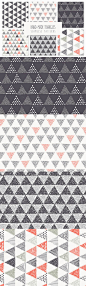 Triangles. Seamless Patterns. Set 4