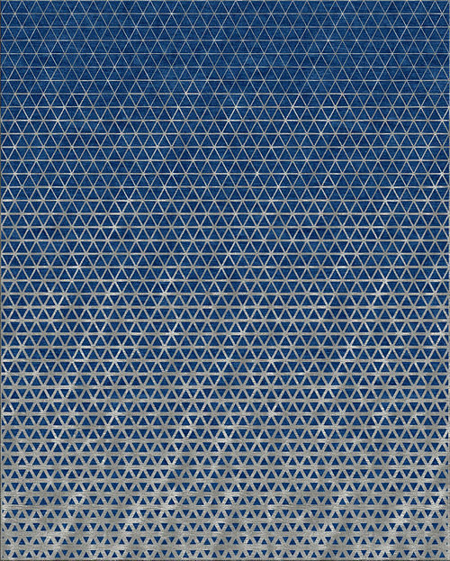 现代风格蓝色几何渐变图案地毯贴图