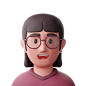 Nerd Woman 3D Illustration