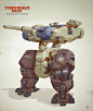 In Class Demo - Titan Mech , Michal Kus : Spent some time this evening to finish finally the In Class Demo sketches I did during my class at Focal Point School. Ended up being inspired by Tiberian Sun and did redesigns of the iconic Titan Medium Mech! I g