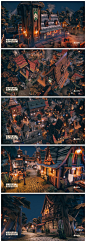 Unity3d场景 中世纪王国3D模型 卡通Q版城镇建筑植物山石花草树木道具物件3D模型 FBX模型 CG原画参考设定