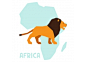 卡通狮子与非洲地图