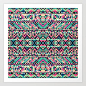 Pink Turquoise Girly Aztec Andes Tribal Pattern Art Print by Railton Road - $15.00