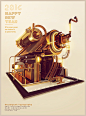 2014 Steampunk Poster : 2014 3D steampunk typography poster