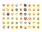 Emoji faces reactions character 2d flat colorful cute icons emoji set emoji illustration design