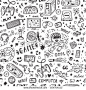 Gadget icons Vector Seamless pattern. Hand Drawn Doodle Computer Game items. Video Games Background.