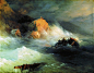 俄罗斯画家Ivan Konstantinovich Aivazovsky笔下的港湾，落日，月光与海浪的絮语，这轻盈透明的质感，太惊人了！！