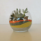 Create a colorful succulent terrarium, have fun creating a unique gift with a glass bubble vase, color sand and succulents. I will select three succulents, sand and moss. Please contact us for preferred sand and moss color. Sand colors available are natur