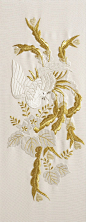 Bird. Whitework & goldwork Embroidery. CLICK TO ENLARGE: 