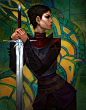 Cassandra by anndr dragon Age Inquisition Bioware female fighter knight princess sword tarot card cards deck armor clothes clothing fashion player character npc | Create your own roleplaying game material w/ RPG Bard: www.rpgbard.com | Writing inspiration