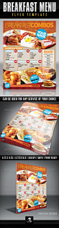 Menu Flyer Template - Breakfast - Food Menus Print Templates