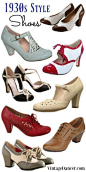 1930s shoes, 1930s style shoes, thirties shoes, vintage inspired 30s heels and oxfords at vintagedancer.com