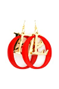 Stacked Love Earrings in Rouge