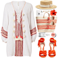 A fashion look from May 2017 featuring long white dress, red shoes and hand bags. Browse and shop related looks.