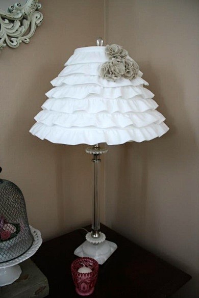 DIY ruffle lamp shad...