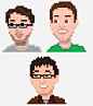 "8-Bit" XMG Portraits : "8-Bit" XMG Portraits. Pixel portraits I created of some of the key staff at XMG Studio. These were used for business cards as well as on the company's website.