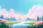 pastel summer day background,