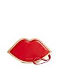 Lulu Guinness Leather Lips Wristlet Clutch Bag