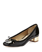 Sam Edelman Natalie Patent Leather Low Heel Pump with Bow, Black - Neiman Marcus Last Call