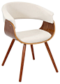 Peggy Vintage-Style Mod Chair, Walnut and Cream armchairs-and-accent-chairs