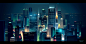 General 2362x1197 Romain Trystam digital art cityscape city lights colorful skyline