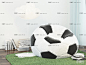 现代休闲足球懒人沙发3D模型
