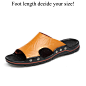 Summer Men Leather Slippers Mens Slides Chinelo Slide Masculino Slipper Plus Size Shoes Hot Sale Outside Flat 5 Colors