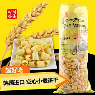 满2包邮 美广韩国进口小麦空心饼干膨化零...