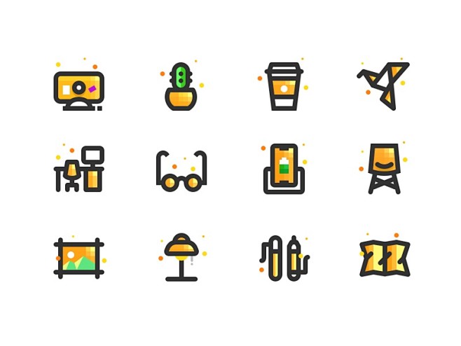 Workspace icon set s...