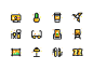 Workspace icon set set filled icon outline workspace icon