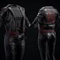 Cyberpunk Witcher Outfit, Juras Rodionovas : "And there were no horses, everyone had their own flying ship instead."<br/>Full character coming soon : )<br/>Main shots rendered in Marmoset 3.