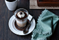 Layered Espresso And Coconut Vanilla Bean Panna Cotta With Salted Espresso Caramel Sauce