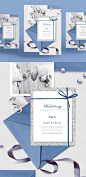 唯美婚礼邀请函请柬PSD模板Wedding invitation PSD template#ti375a6109 :  