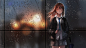 Anime - Idolm@ster Cinderella Girls  Rin Shibuya Brown Hair School Uniform Long Hair Rain Girl Anime Wallpaper