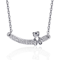 Little Bear Playing On The Swing CZ Inlaid 925 Sterling Silver All-match Women's Necklace