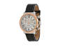 Glam Rock 40mm Rose Gold Plated Chronograph Watch with Black Leather Strap