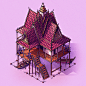 architecture art concept art Digital Art  digital illustration Drawing  houses Isometric NFTS Procreate