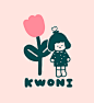 Drawing  girl ILLUSTRATION  kwoni logo logodesign gif raccoonfactory