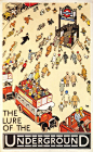 这张地铁Poster于1927年发行，起名为“The Lure of the Underground”，是当时为了推广大家使用地铁设计的，85年过去了，用在当下也再合适不过了。。。伦敦交通博物馆有出售，9镑95一幅：http://t.cn/zWWbJeY