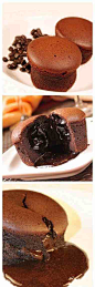 SweetyCake的岩浆巧克力蛋糕，75%的黑巧克力，一口咬下，有点爆浆的口感~ #甜品#