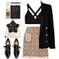 A fashion look from December 2016 featuring long tops, slim blazer and lace skirt. Browse and shop related looks.