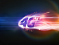 Logo 4G : Mise en action du logo 4G. Recherche pour une campagne print.