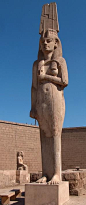 Statue of Meryetamun, daughter and royal wife of Ramesses II, at Akhmim near Sohag, Middle Egypt.
