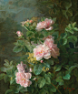 signed M. Rittershoffer or Rittershofler ? - Pink Roses. 1888.