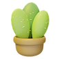 Cactus Plant Pot 3D Illustration