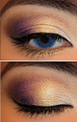 purple and gold eye shadow