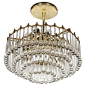 Can be purchased through PICCISTUDIO.   www.piccistudio.com  1940s Hollywood Four-Tier Teardrop Chandelier with Brass Scalloped Border | From a unique collection of antique and modern chandeliers and pendants  at https://www.1stdibs.com/furniture/lighting