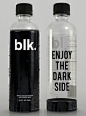 :: PACKAGING :: BLK. BEVERAGES Brilliant Canadian Pure Spring Water & Black, love the packaging, simple and creative. #packaging