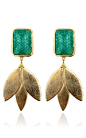 Nicole Romano Green Leaf Earring by Nicole Romano for Preorder on Moda Operandi