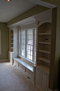 Built-ins around a big picture window--- love this!!
